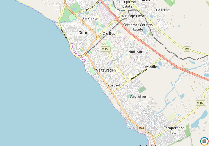 Map location of Weltevreden